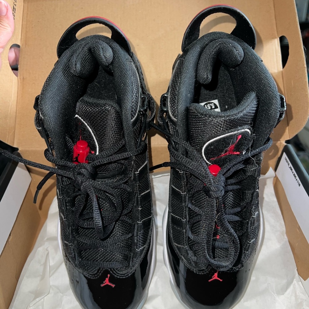 Jordan Black and Red High-Top Sneakers